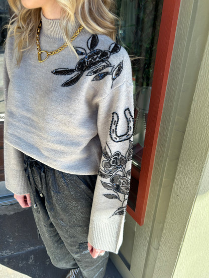 All In Embellished Sweater