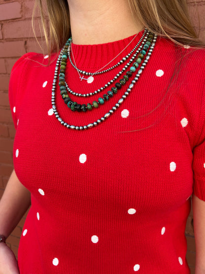 Polka Dot Sweater Top