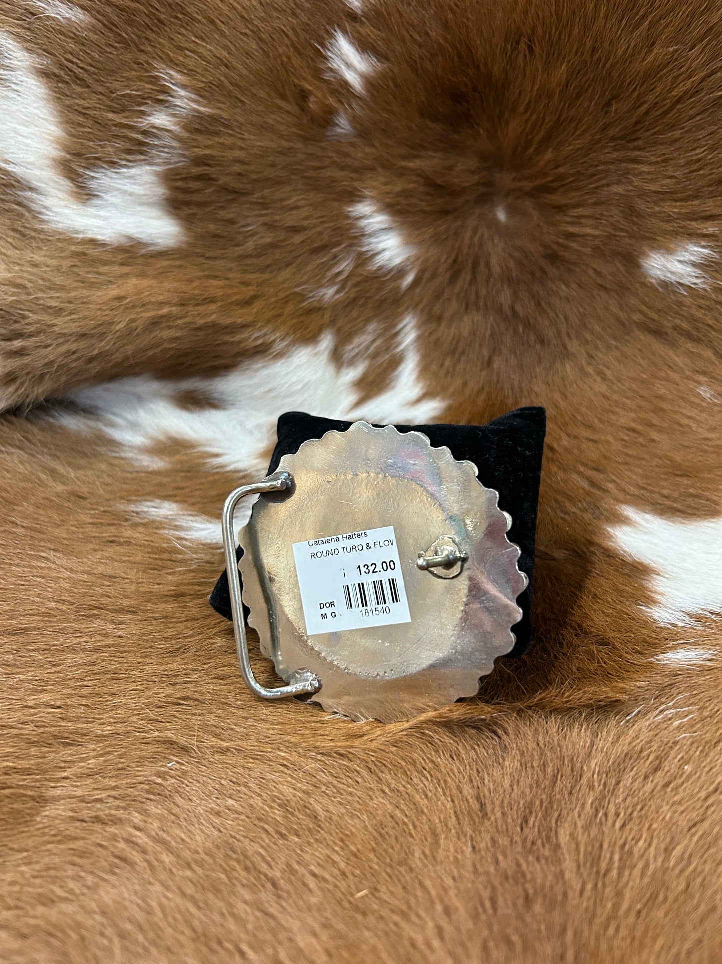 Round Turq & Flower Buckle