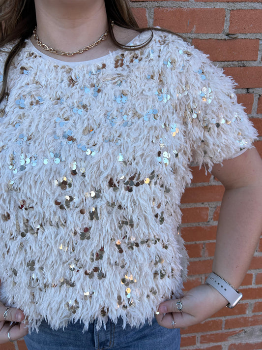 Fuzzy Sparkle Tee