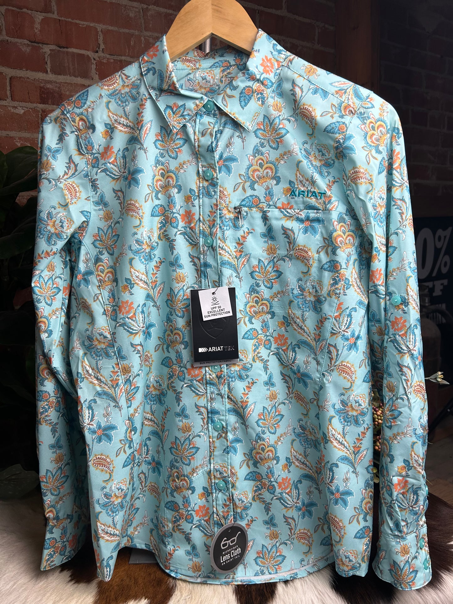 Blue Paisley Floral Button Dow