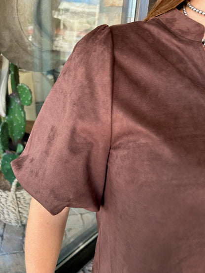 Faux Suede Top