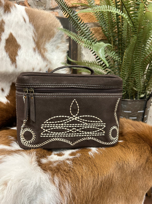 Boot Stitch Suede Jewelry Case
