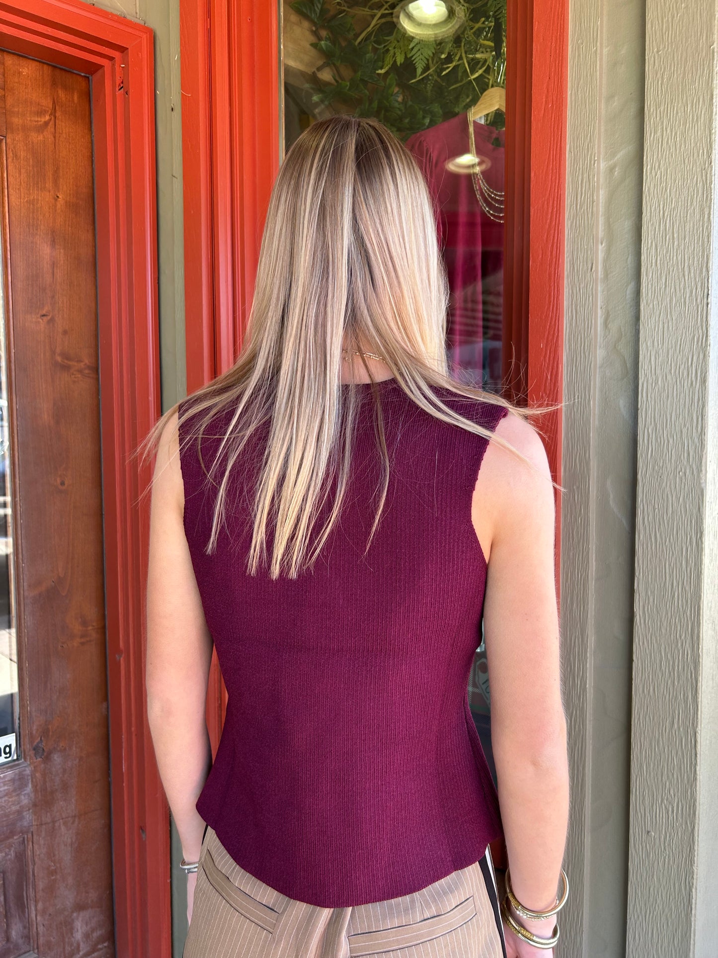 Gold Coin Vest - Wine