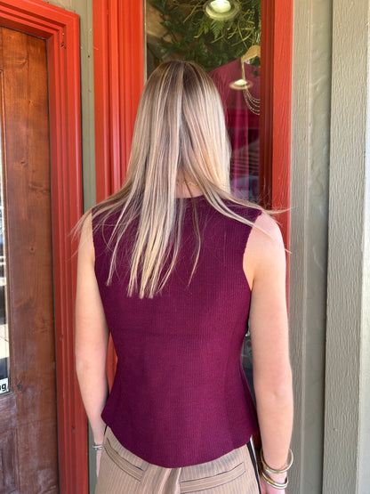 Gold Coin Vest - Wine