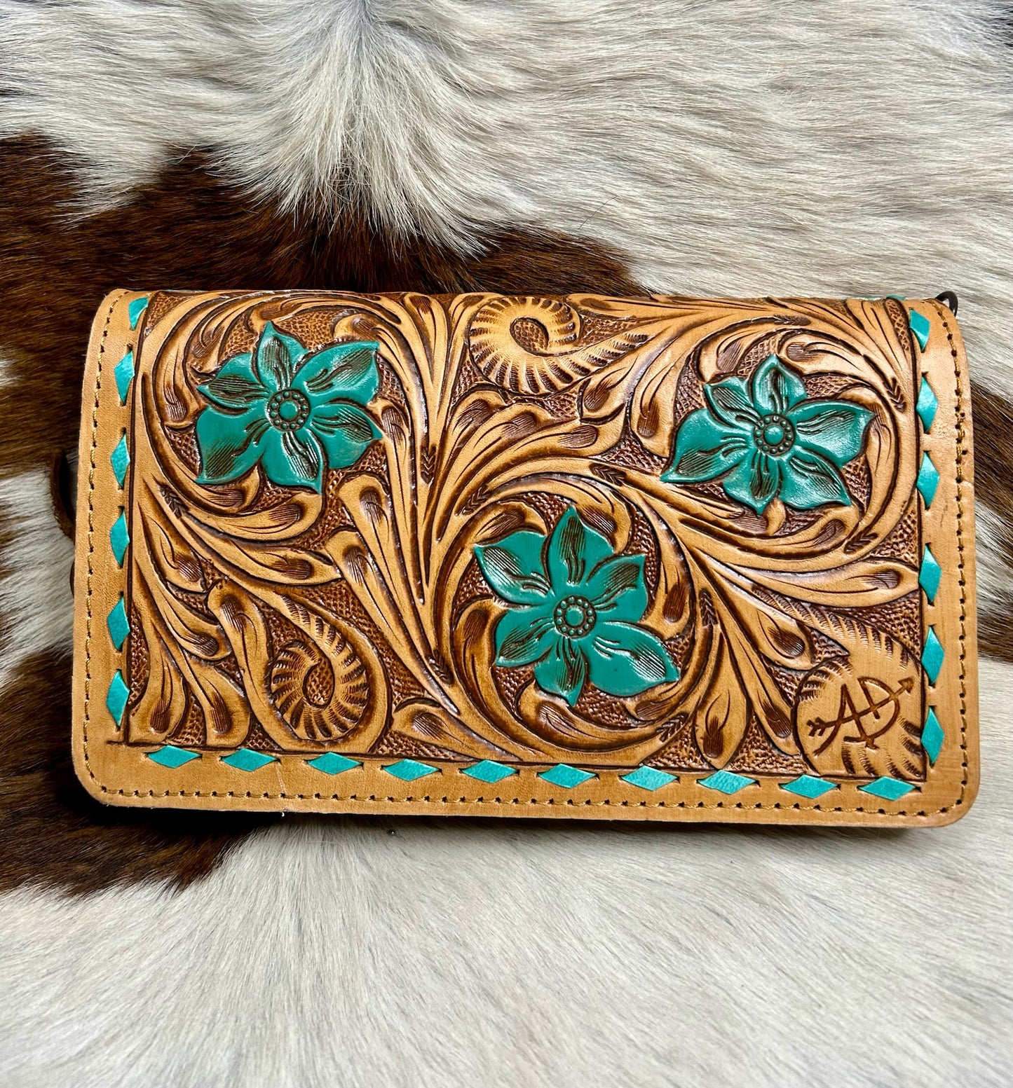 Tooled Leather Book Wallet