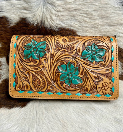 Tooled Leather Book Wallet