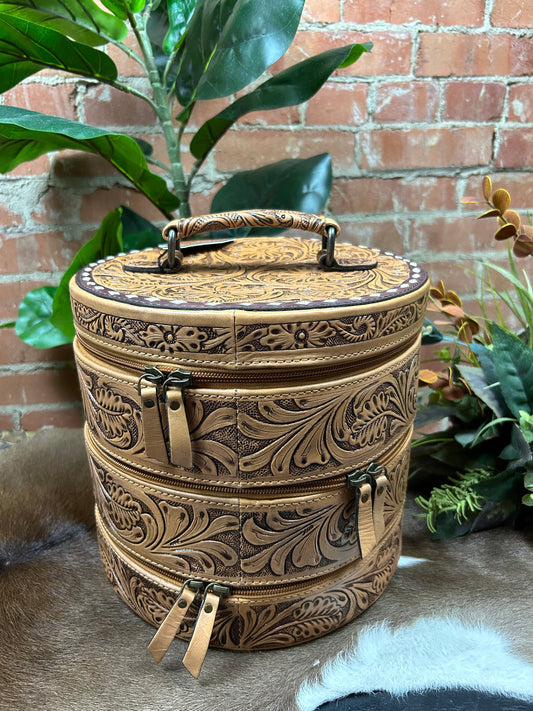 3 Story Tooled Jewelry Box
