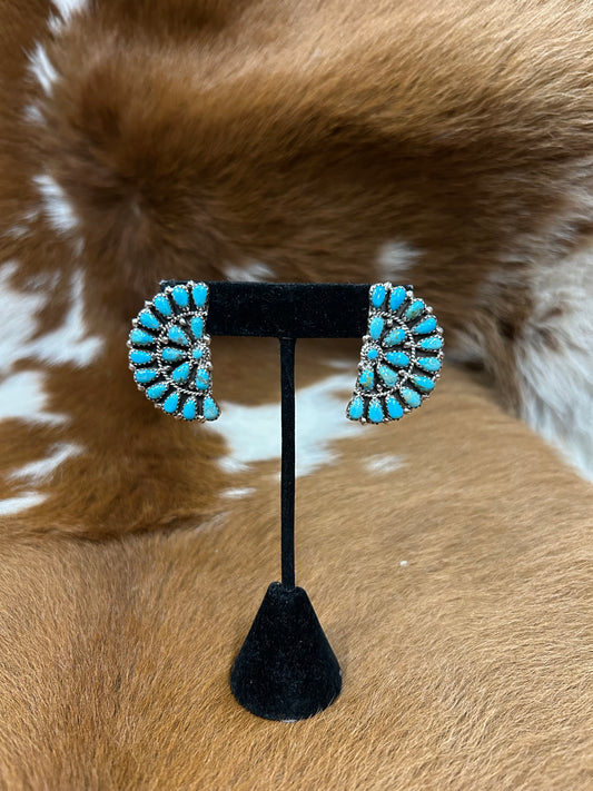 1/2 Cluster Turq Earrings