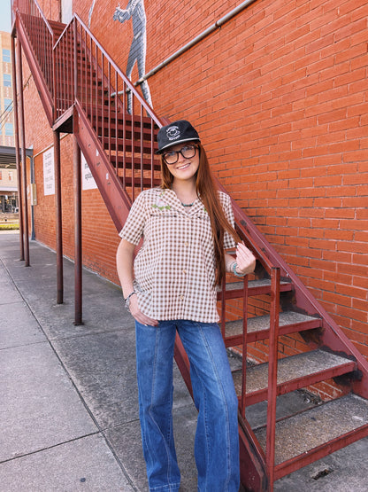 Western Gingham Blouse