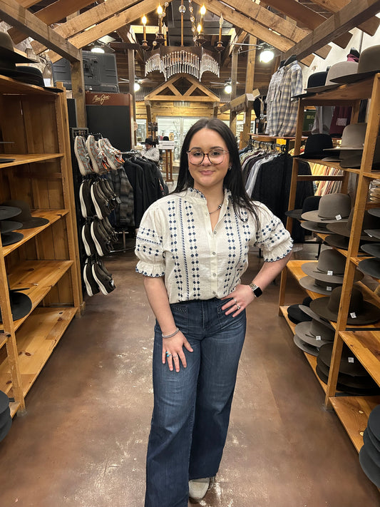 Rows Of Emboridery Top