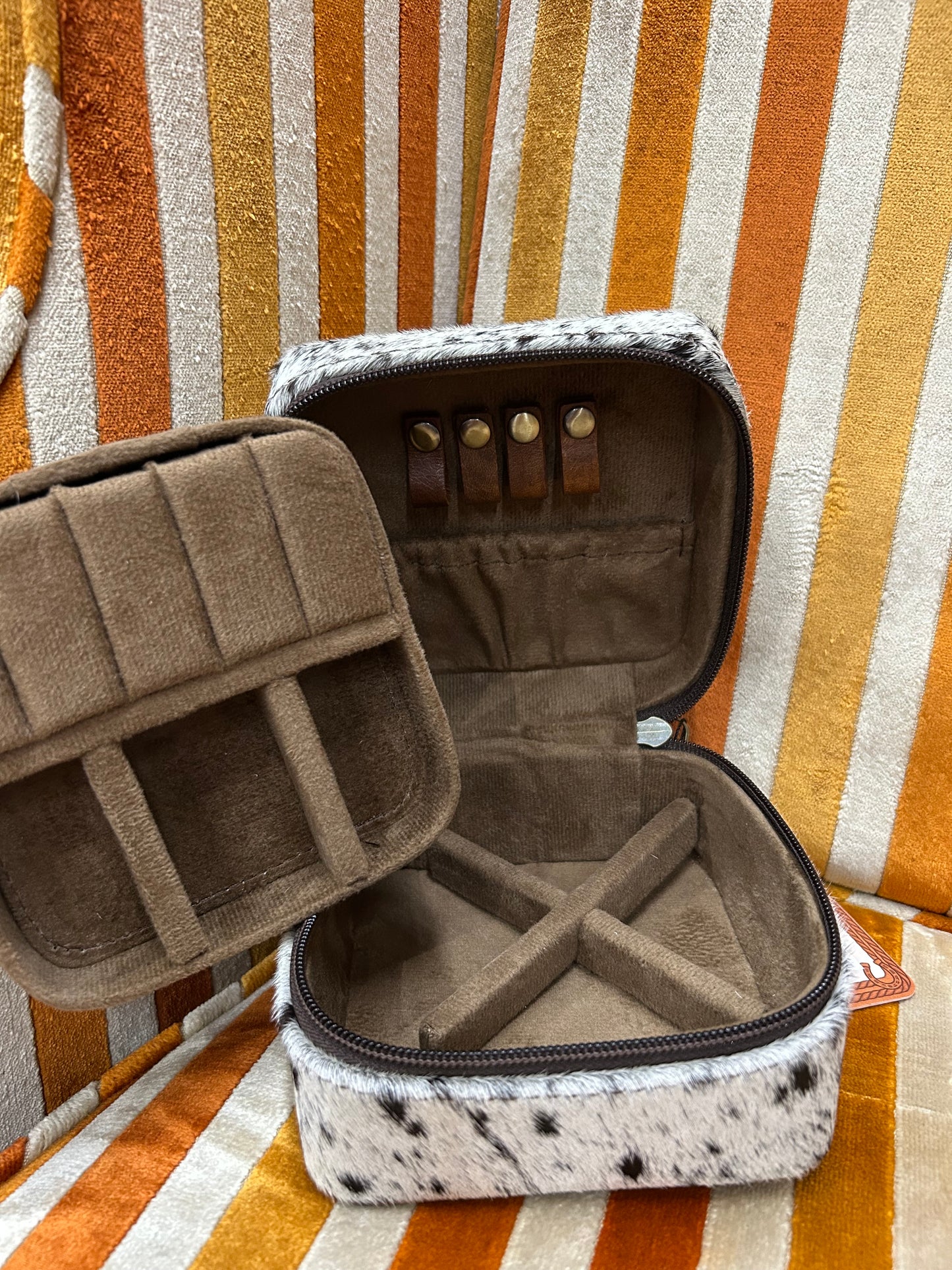 Square Cowhide Jewelry Box