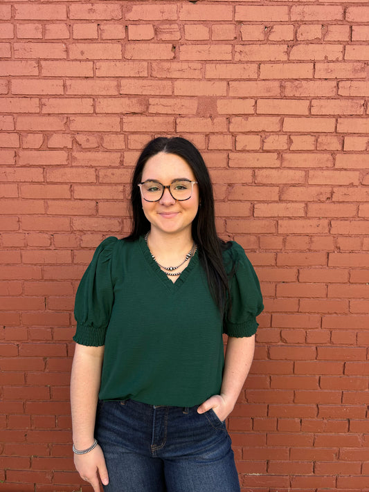 Ruffle Top - Hunter
