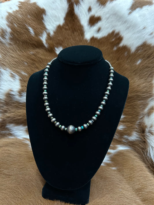 Navajo Pearls W/ Turq Beads