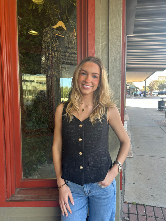 Gloria Tweed Vest