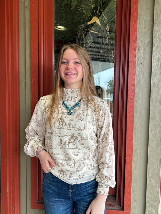 Cactus & Cowboys Blouse