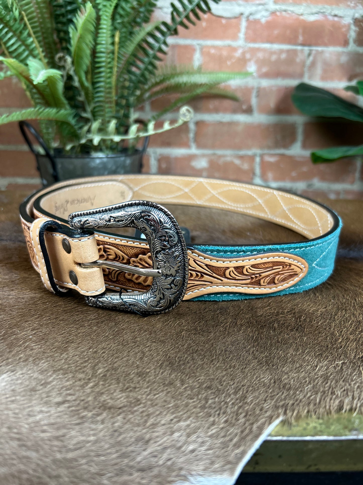 Turquoise Suede Belt
