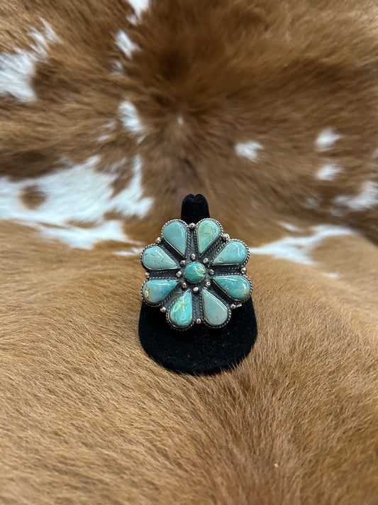 Turquoise Flower Ring