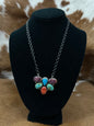 1/3 Cluster Multistone Turq Necklace