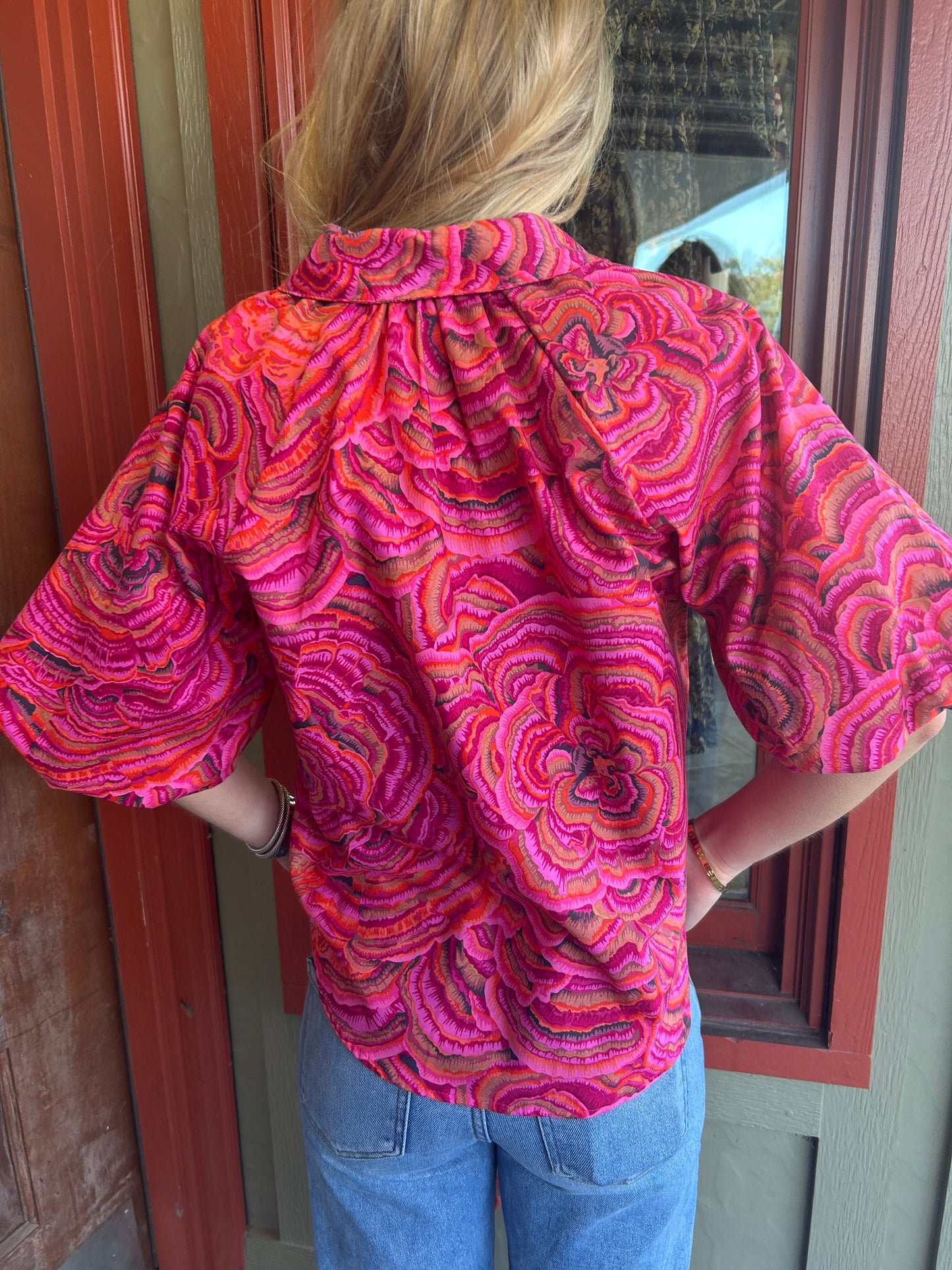 Pouf Sleeve Camp Shirt