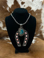 Pink W/ Turq Horseshoe Pendant