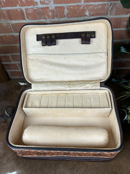 2 Layer Cowhide & Tooled Jewelry Box