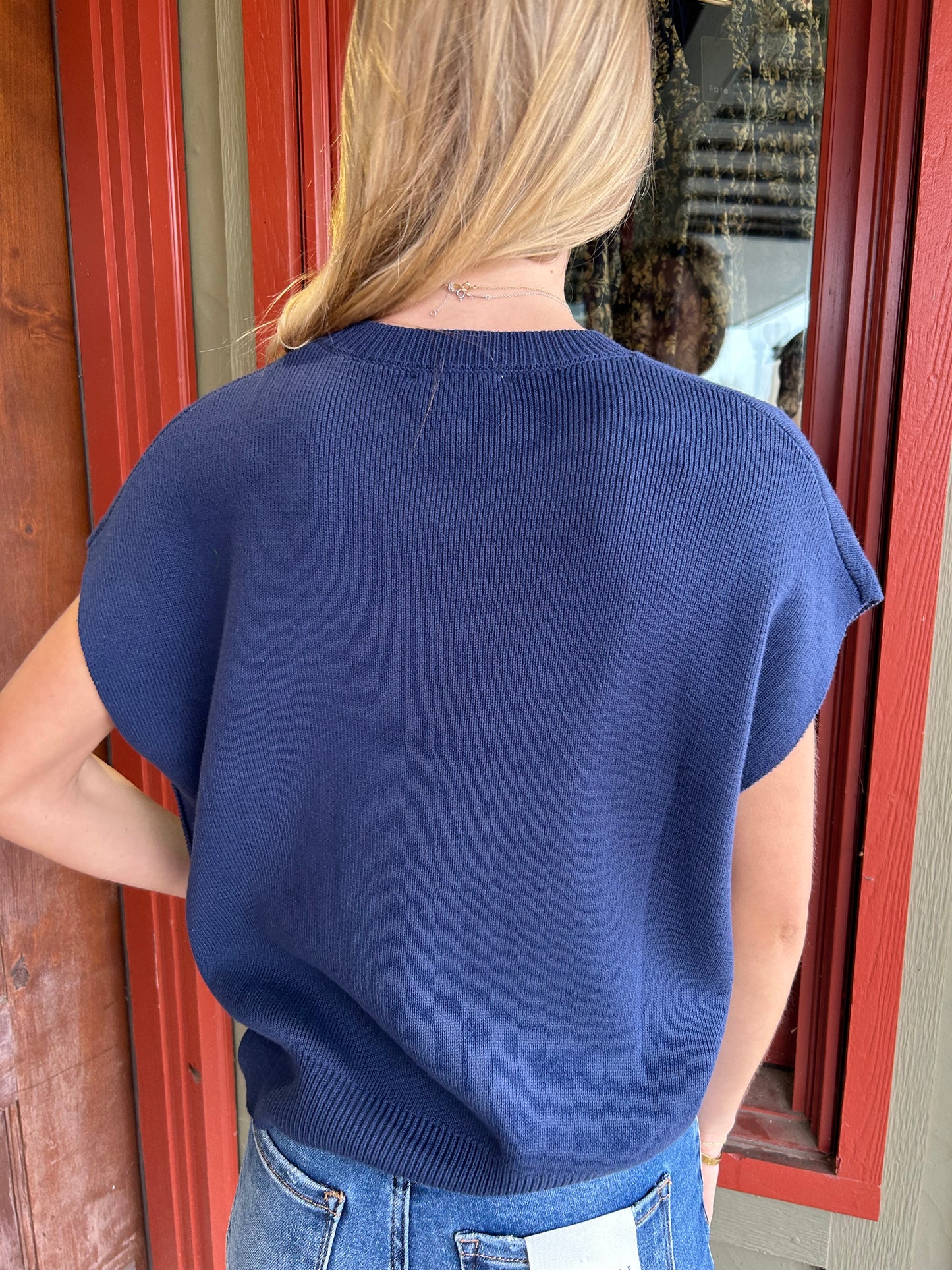 Doggie Sweater Top - Navy