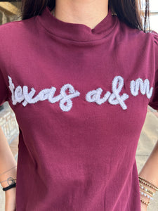 Tamu Glitter Script Top