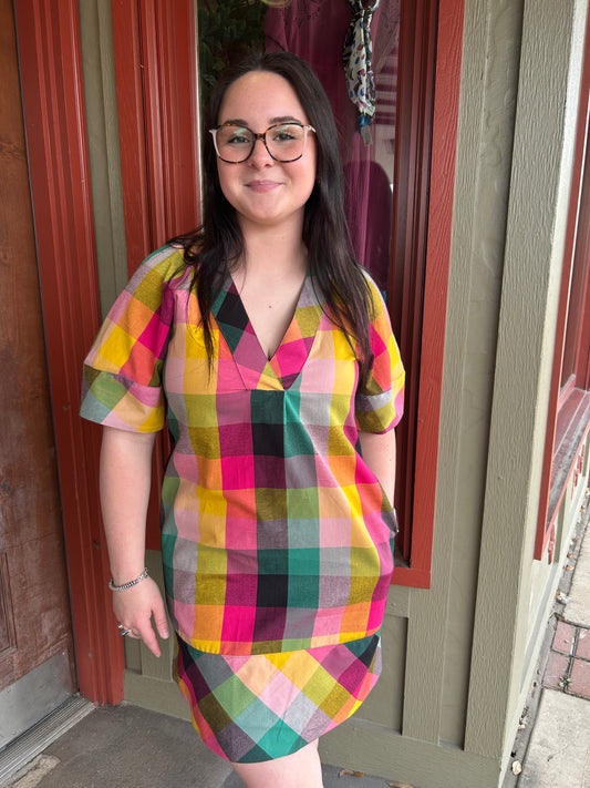 Checked Shift Dress