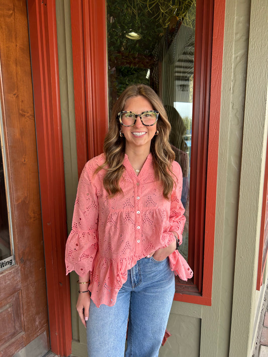 Eyelet Tiered Top