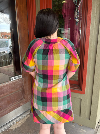 Checked Shift Dress