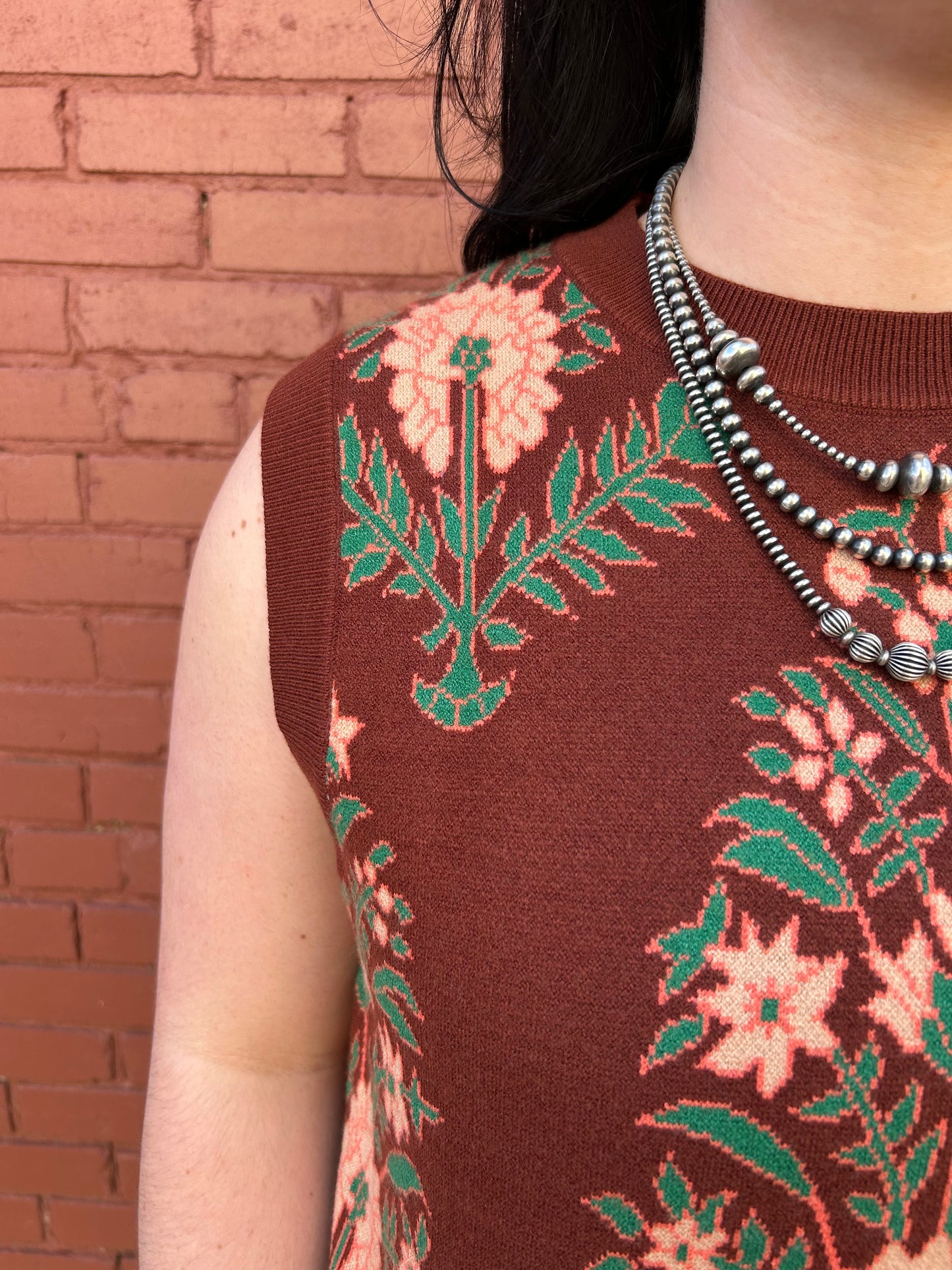 Vintage Knit Sweater - Brown