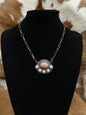 Pink Conch 1/2  Cluster Necklace