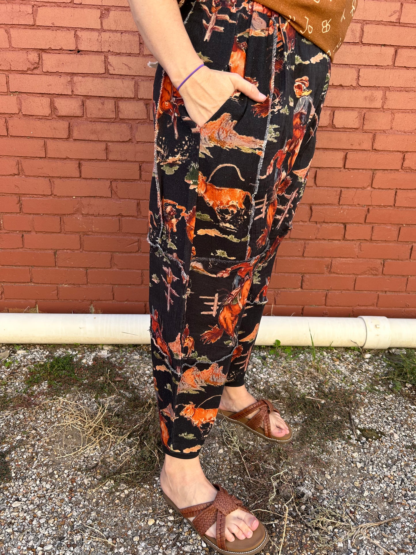 Black Cowboy Harem Pant