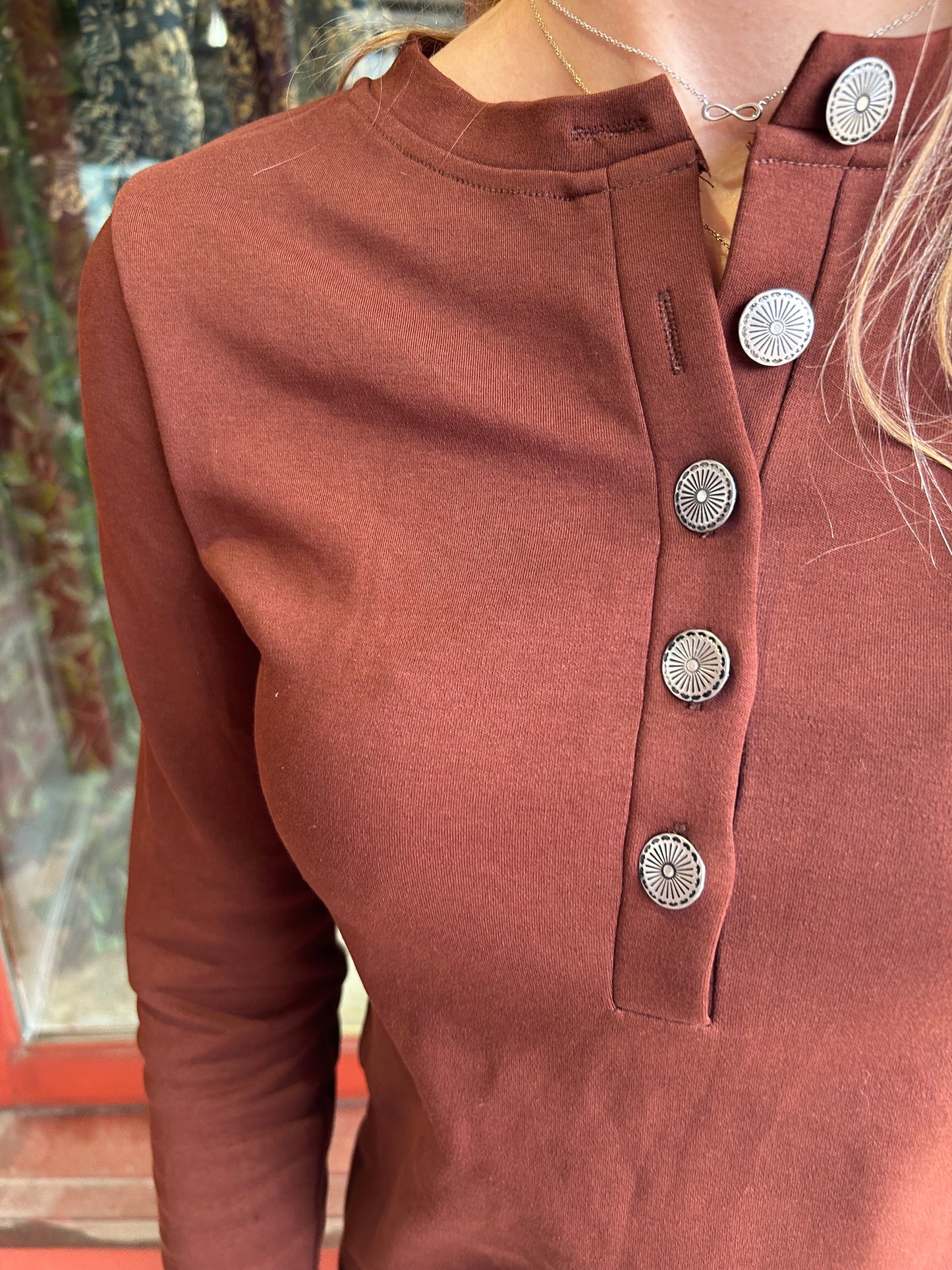 Marti Concho Shirt - Brown