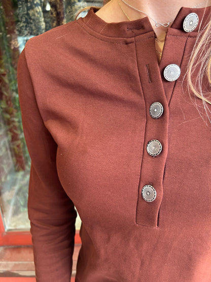 Marti Concho Shirt - Brown