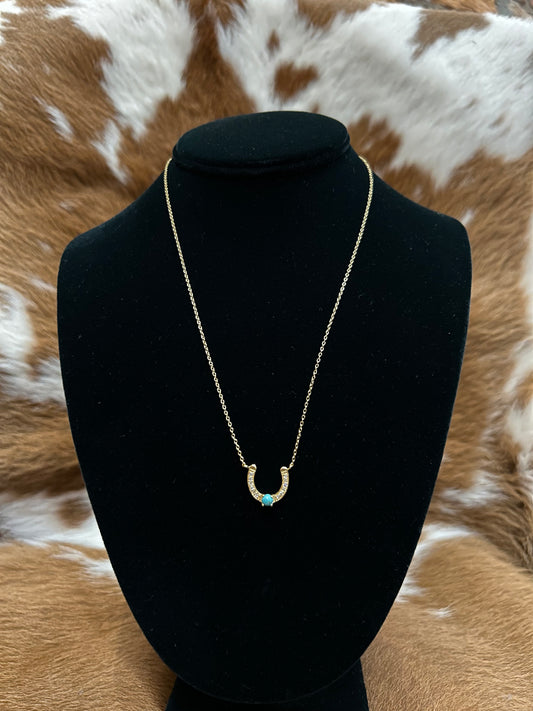 Gold Horseshoe Necklace - 14K