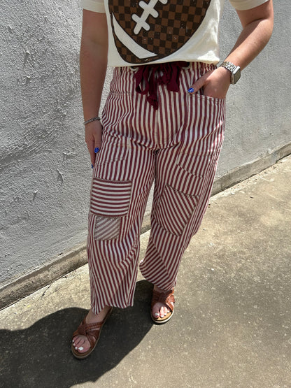 Rally Patched Barrel Pants