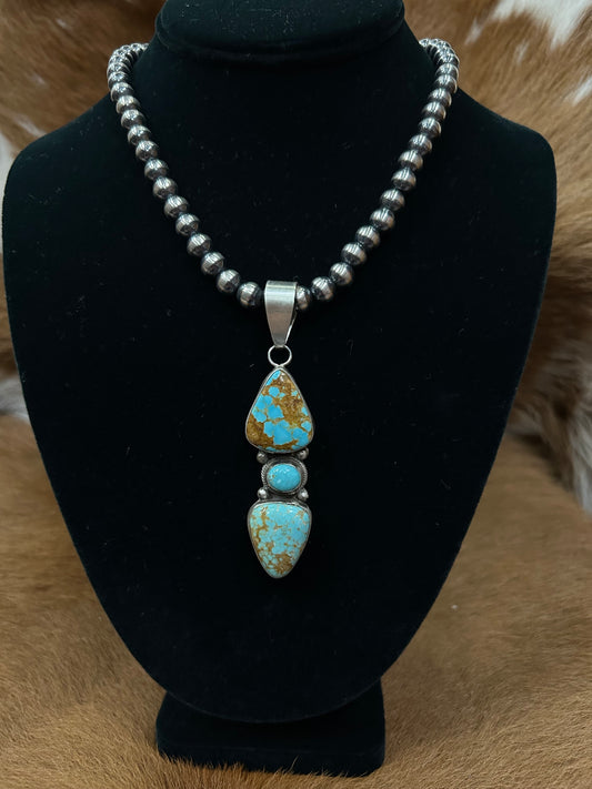 Drop Bowtie Turq Pendant