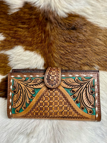 Oak Leaf Tooled Wallet