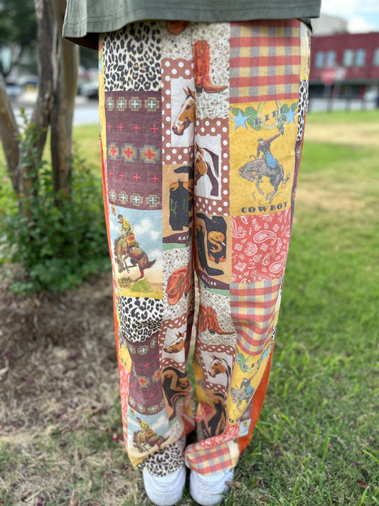 Cowboy Collage Pants