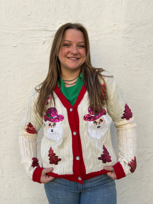 Christmas Patches Cardigan