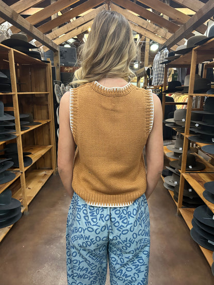 Tan Star Rider Sweater Vest