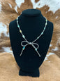 Bowtie Necklace - Rectangle Turq