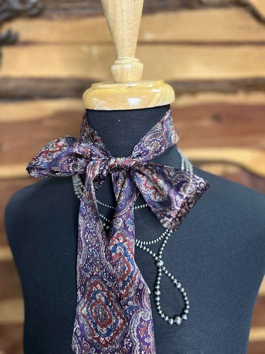 Plum Maroon Paisley Twilly