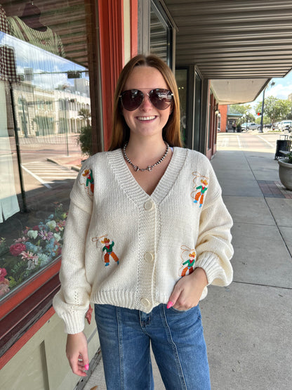 Roping Cowboy Cardi