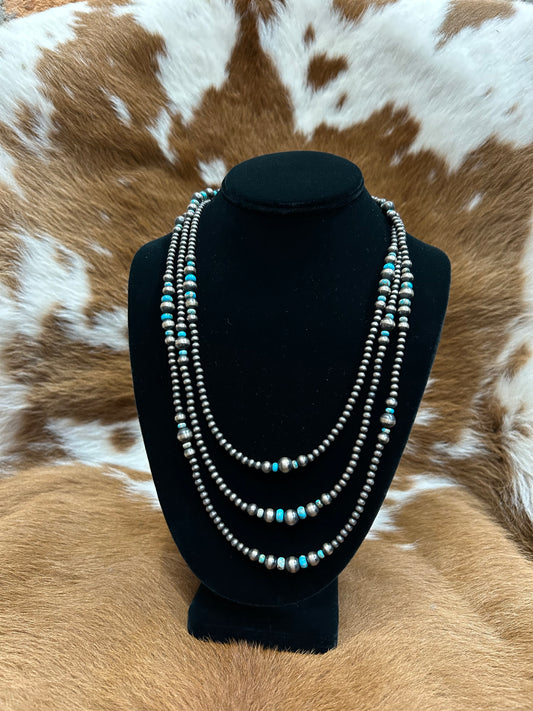 3 Stack Multi Size Navajo Necklace