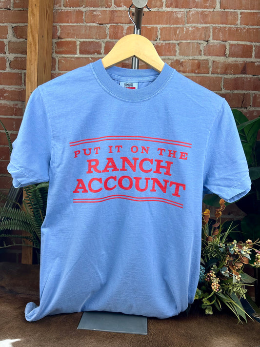 Ranch Account Tee - Denim & Red