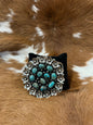 Round Turq & Flower Buckle