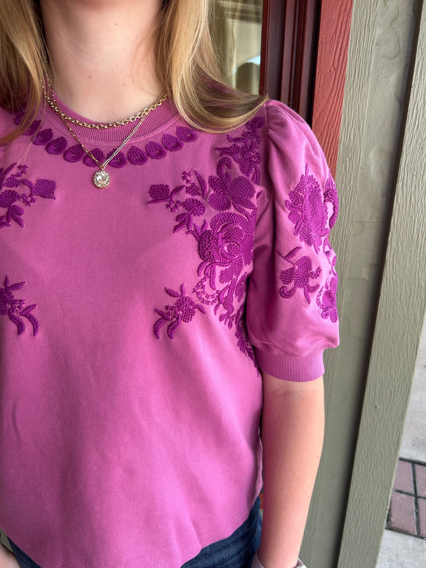 Trail Of Flowers Knit Top